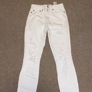 white ripped jeans